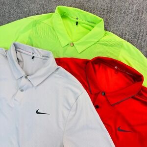 [Lot of 3]Nike Men's M Tiger Woods Collection Dri-FIT Golf Polo Shirts Athletic